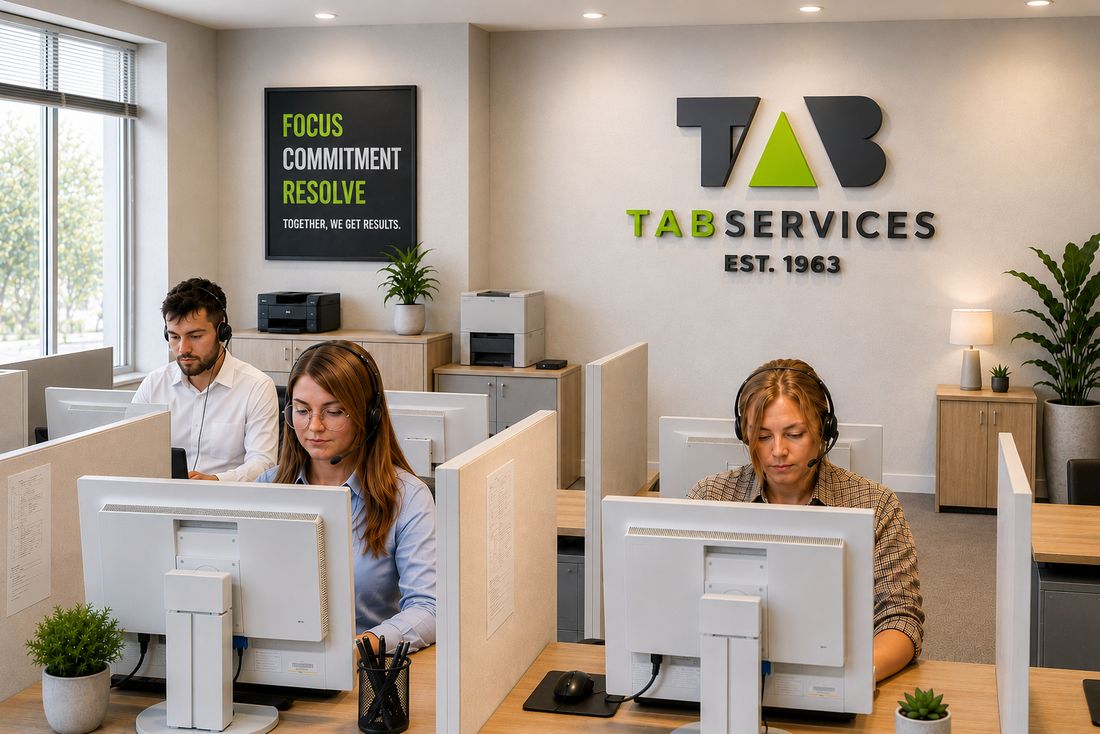 TAB Services collectors taking calls in the Tulsa office